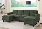 Savannah Modular Corduroy Sectional Sofa with Ottoman