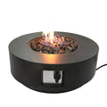 Streamlined Fiber Reinforced Concrete Propane Gas Outdoor Fire Pit Table, Charcoal, 11' H x 30' W