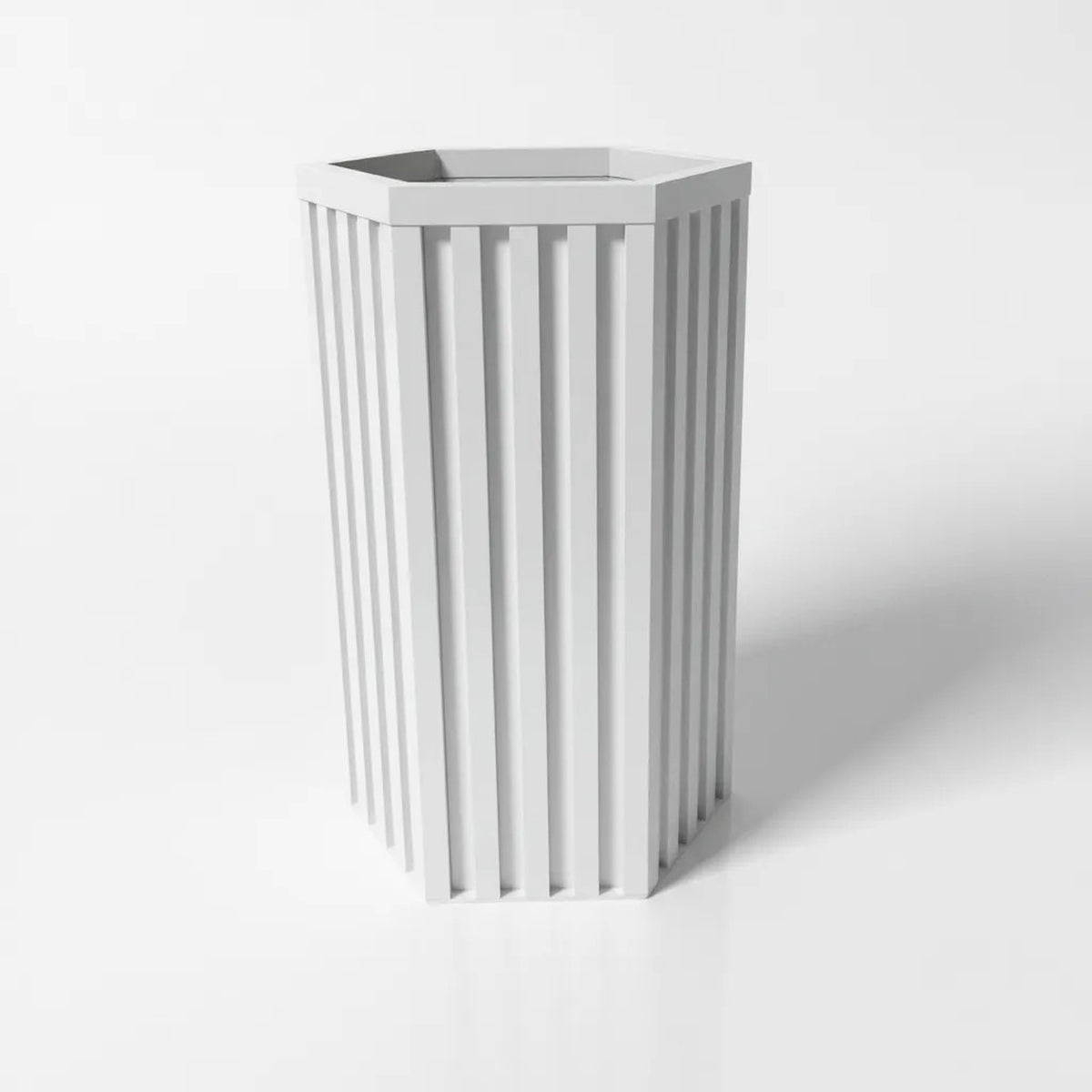 Hexagon Column Planter MD - White