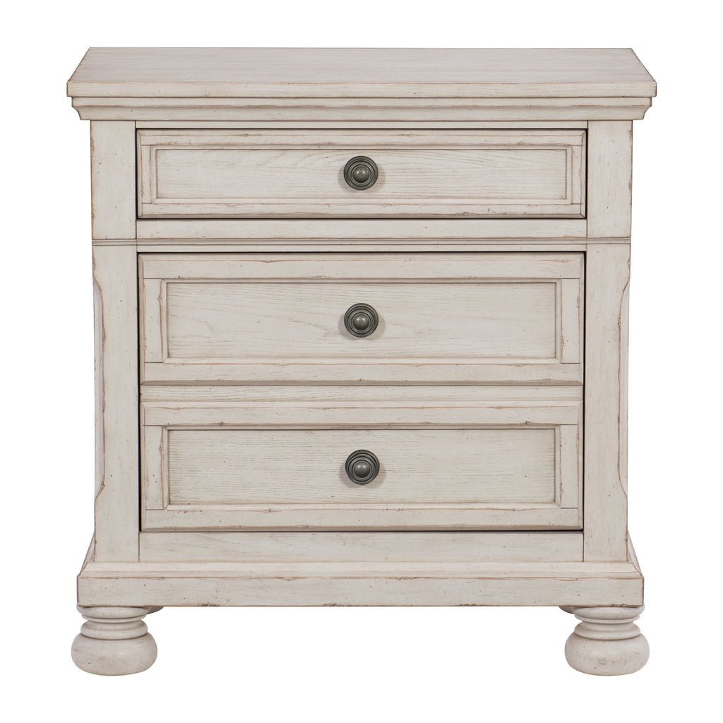 Nightstands Bedroom Engineered Wood Traditional Antique Set of 2 White