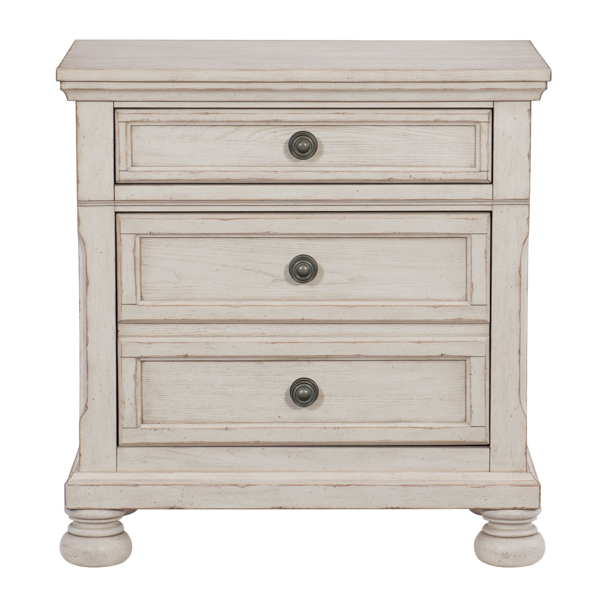 Nightstands Bedroom Engineered Wood Traditional Antique Set of 2 White