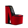 9' Tall Display Jewelry Box with Hooks, High Heel Shoe Design, Red Velvet