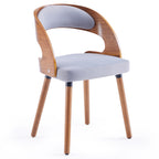 Wood Dining Chairs, Modern Upholstered Dining Chairs with Curved Backrest for Kitchen, Dining Room, Living Room