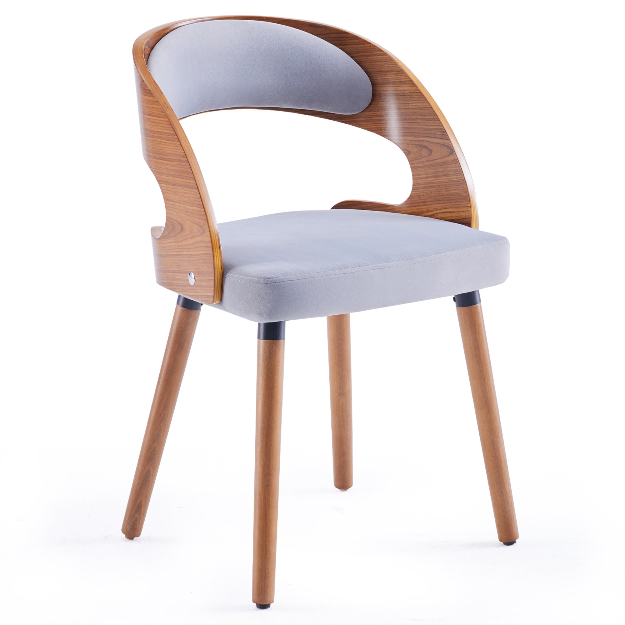Wood Dining Chairs, Modern Upholstered Dining Chairs with Curved Backrest for Kitchen, Dining Room, Living Room