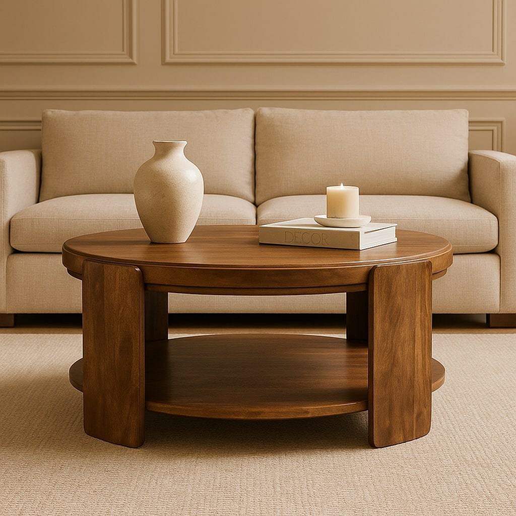 Artisan Furniture Solid Wood Savoy Leather Coffee Table