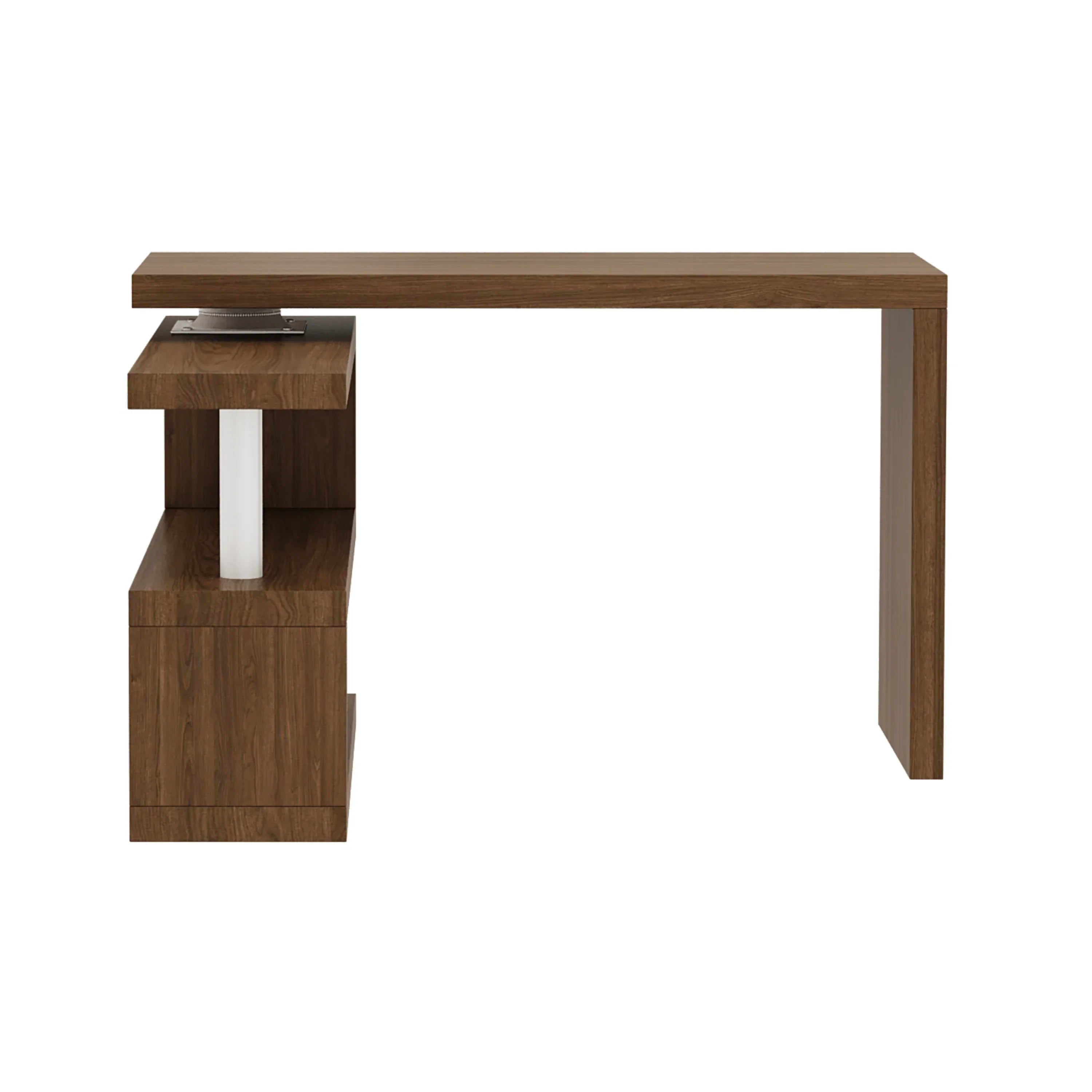 Modern 47'L Swivel Top Desk-Walnut - Eloy Royal