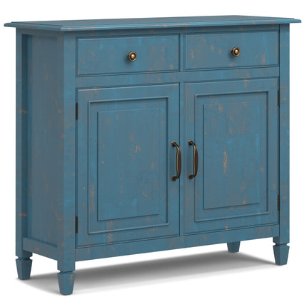 Connaught Entryway Storage Cabinet in Distressed Coastal Blue – Solid Pine Wood, Traditional Style, 40' W x 15' D x 36' H
