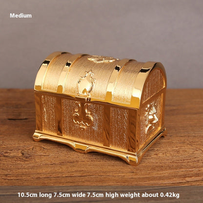 Retro Chinese Style Wedding Jewelry Box Alloy Hand Jewelry Storage Box With Lock