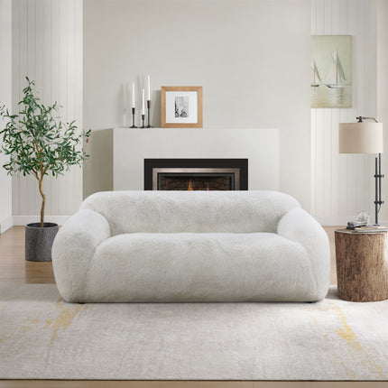Adell Polar Bear Faux Fur Upholstered Sofa