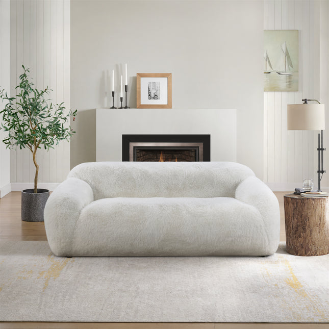 Adell Polar Bear Faux Fur Upholstered Sofa