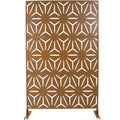 Outdoor & Indoor Privacy Screen Metal Privacy Screen 76' H×48' W, Freestanding Decorative Privacy Screen for Deck Balcony Patio, Privacy Fence Panels for Outside Lawn Garden PS104 BROWN