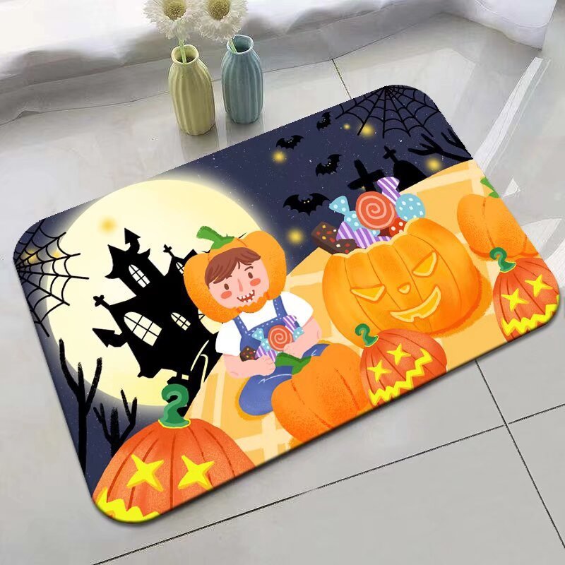 Halloween Bathroom Absorbent Non-slip Mat Entry Door Carpet