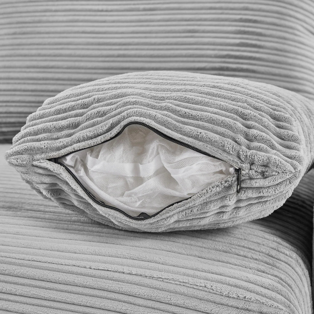 Modern Style Single Sofa Couch with Storage, USB Ports, Cup Holders, and Phone Holder, Grey Corduroy, 41.7' - Eloy Royal