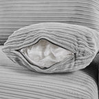 Modern Style Single Sofa Couch with Storage, USB Ports, Cup Holders, and Phone Holder, Grey Corduroy, 41.7' - Eloy Royal