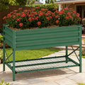 Spacious Gardening Bed,Metal Planter Box,Galvanized Raised Garden Bed,with Legs,Storage Shelf and Bed Liner