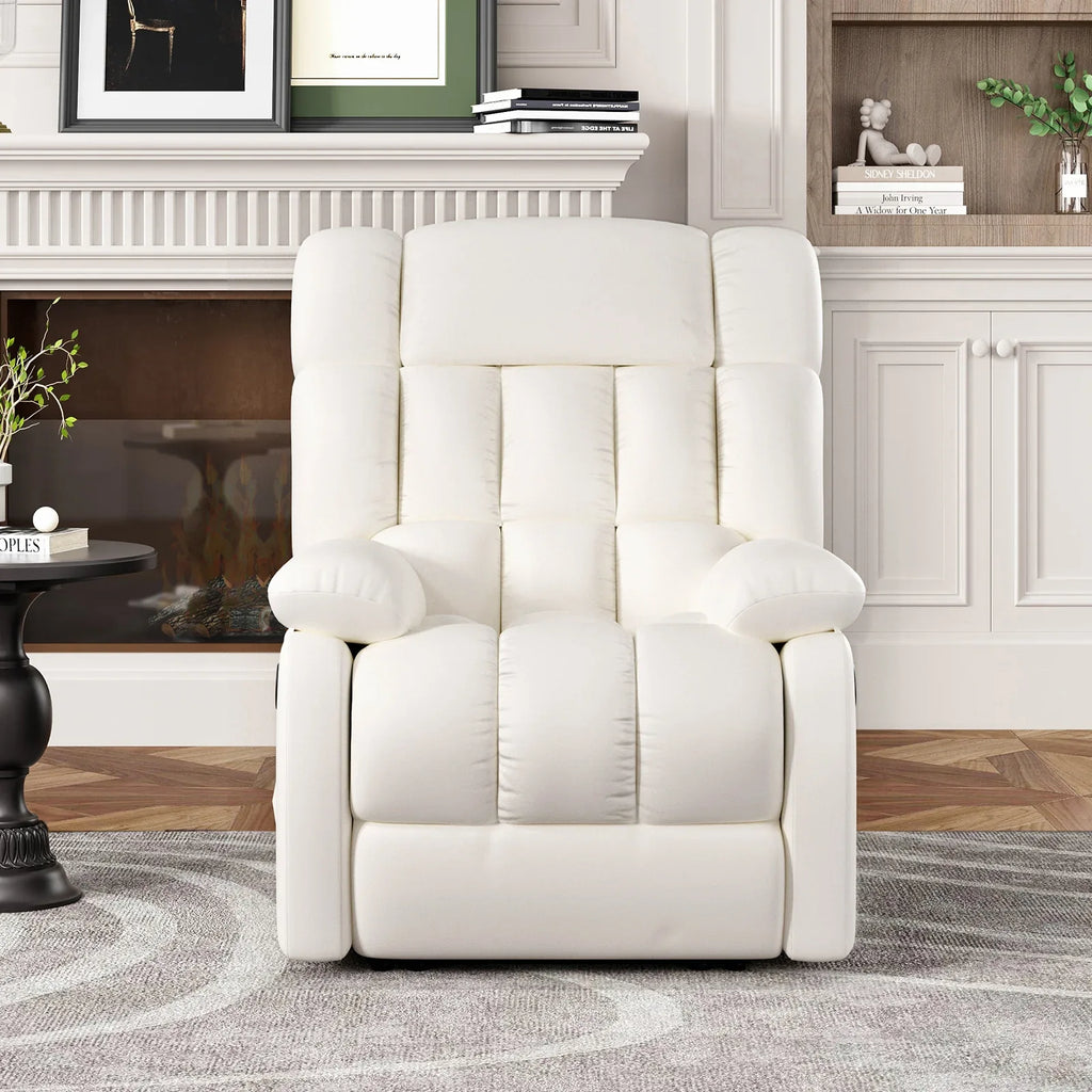 Recliner Chair, Upholstered Rocker Recliner Chair with Side Pocket, Ergonomic 110°-160° Adjustable Reclining Chairs for Adults, Single Sofa Chair with Footrest,Recliner Sofa for Living Room - Eloy Royal