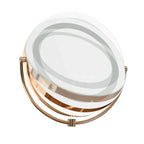 Corner Makeup Vanity Desk With Mirror & LED Lights, Modern Vanity Set With Mirror And Stool, Dressing Table With Large Storage For Small Place, Brightness Adjustable Folding Mirror, White - Eloy Royal