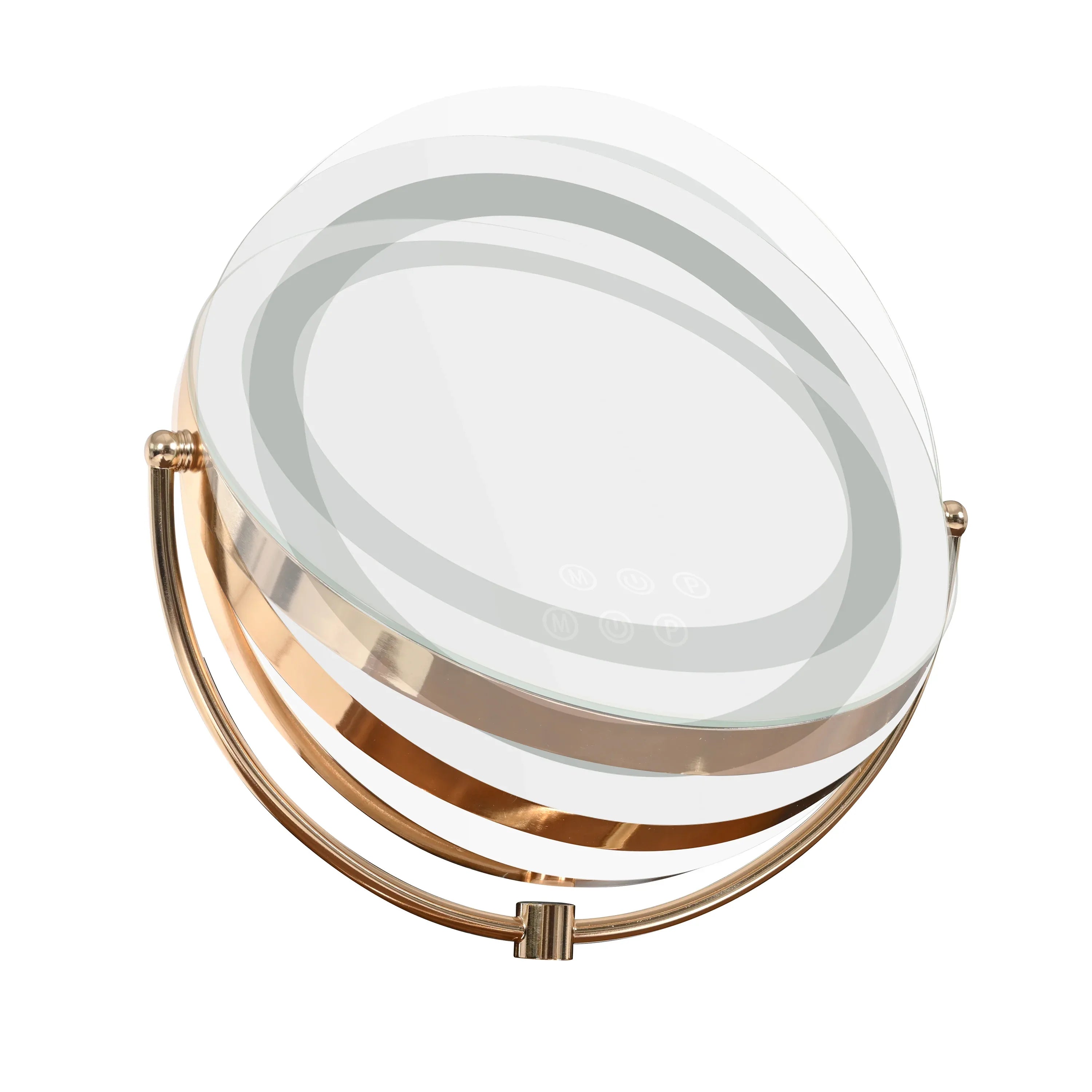 Corner Makeup Vanity Desk With Mirror & LED Lights, Modern Vanity Set With Mirror And Stool, Dressing Table With Large Storage For Small Place, Brightness Adjustable Folding Mirror, White - Eloy Royal