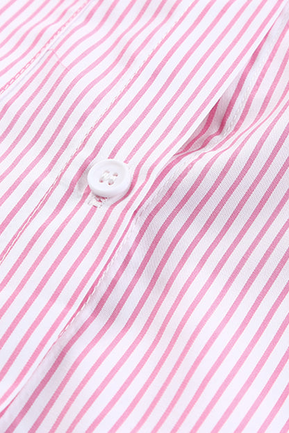 Light Blue Striped Casual Shirred Cuffs Shirt - Eloy Royal