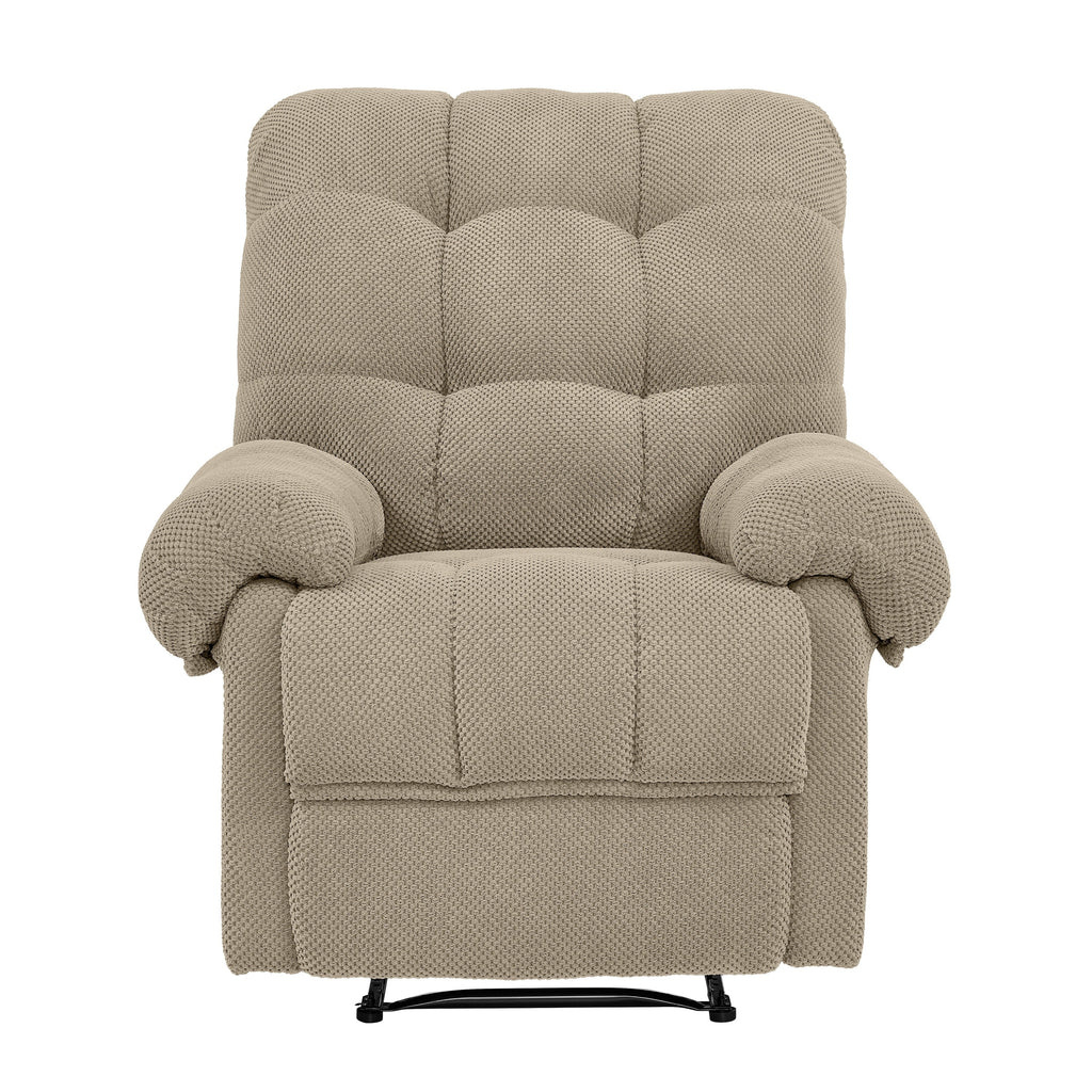 Manual Recliner, Living Room Seating, Reading Chair, Padded Footrest, Home Theater Seating, Ergonomic Lounge Chair, Soft Fabric Recliner.