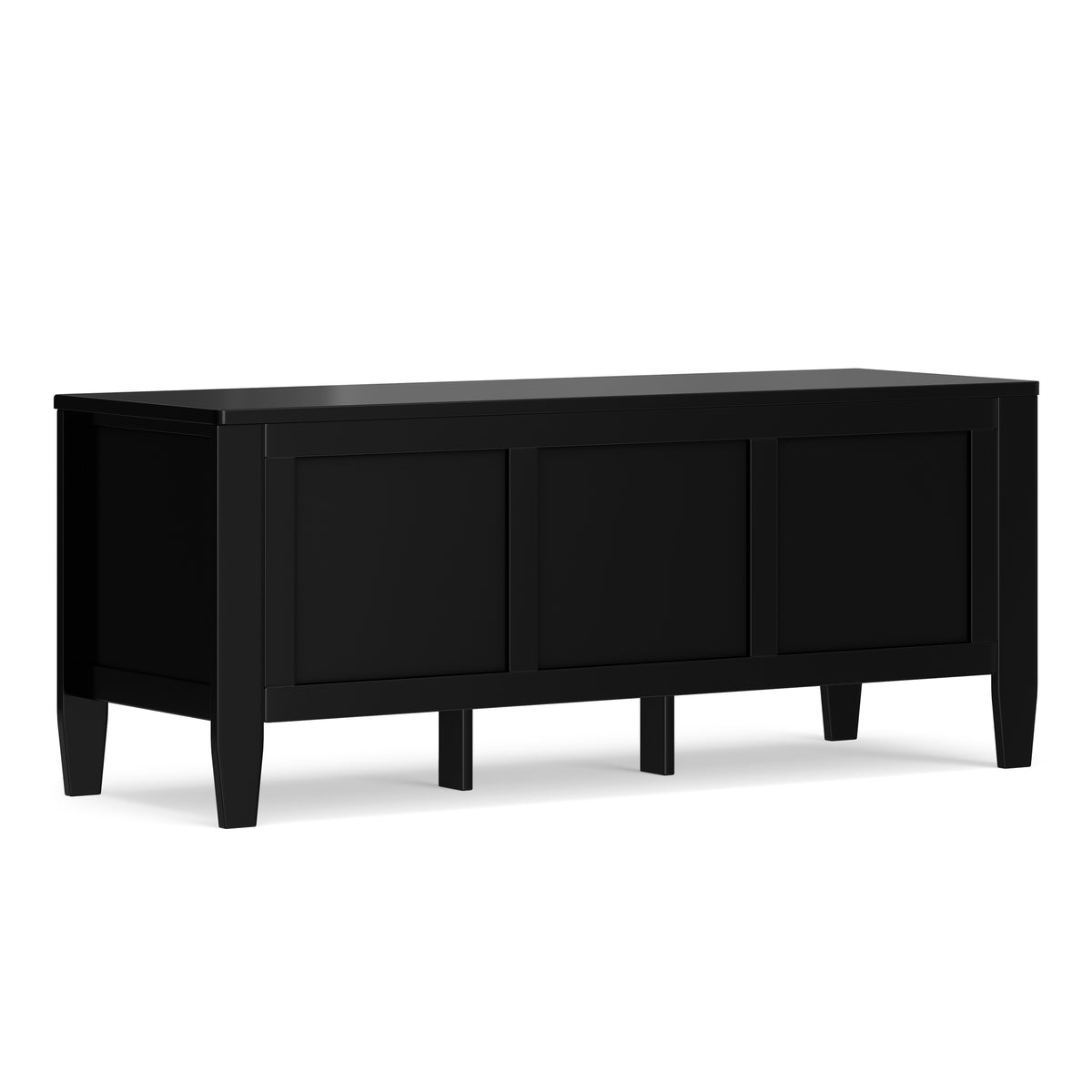 Brooklyn Storage Bench Trunk in Black with Solid Pine Wood Craftsmanship, 17' D x 51' W x 20.75' H