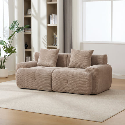 73 in Modern Modular Sectional Sofa Loveseat with Boneless Conversion Sofa