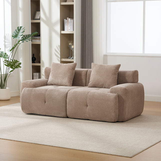 73 in Modern Modular Sectional Sofa Loveseat with Boneless Conversion Sofa
