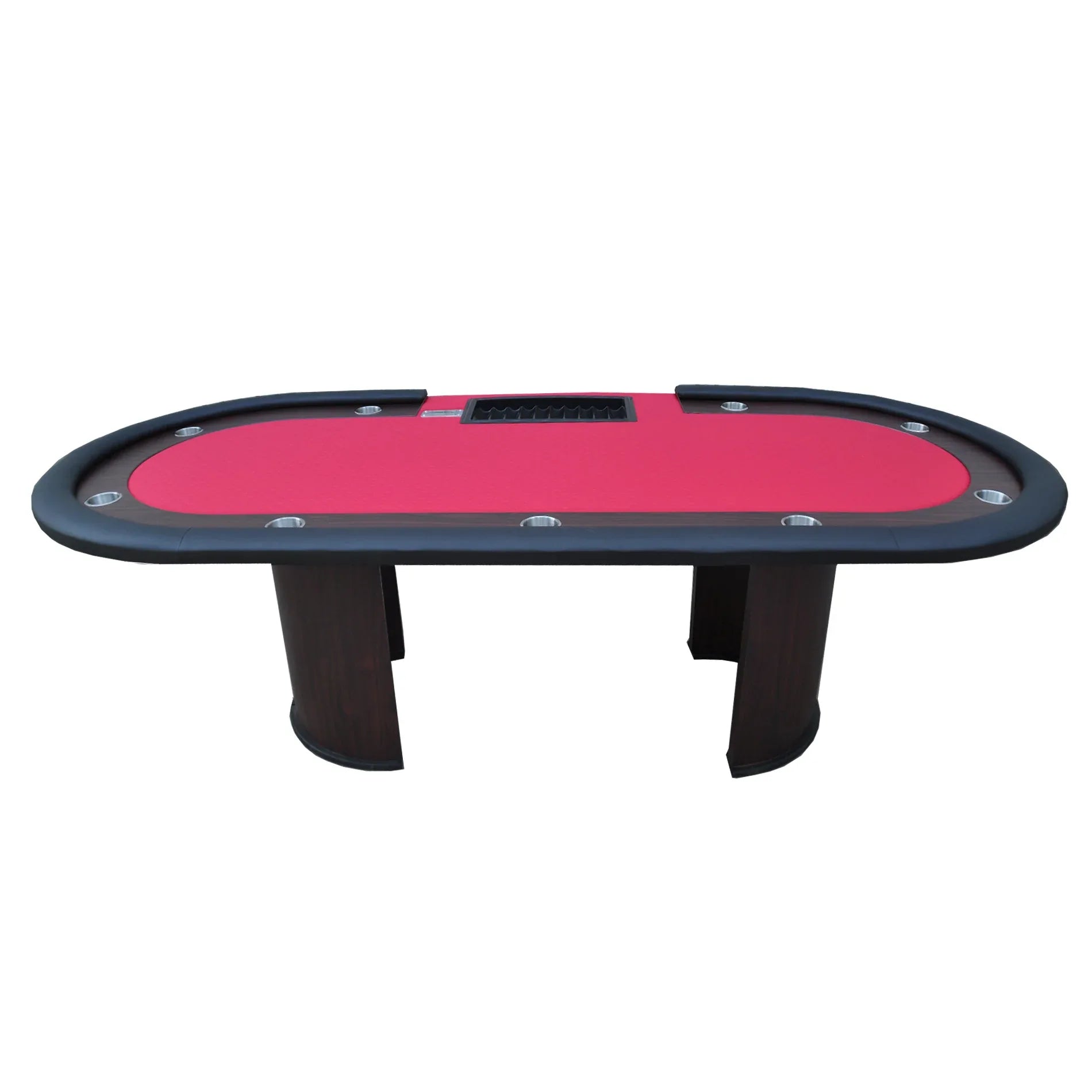 96' Poker Table Model 16367 Red with U Shape Legs, Drox Box, Chips Tray - Eloy Royal