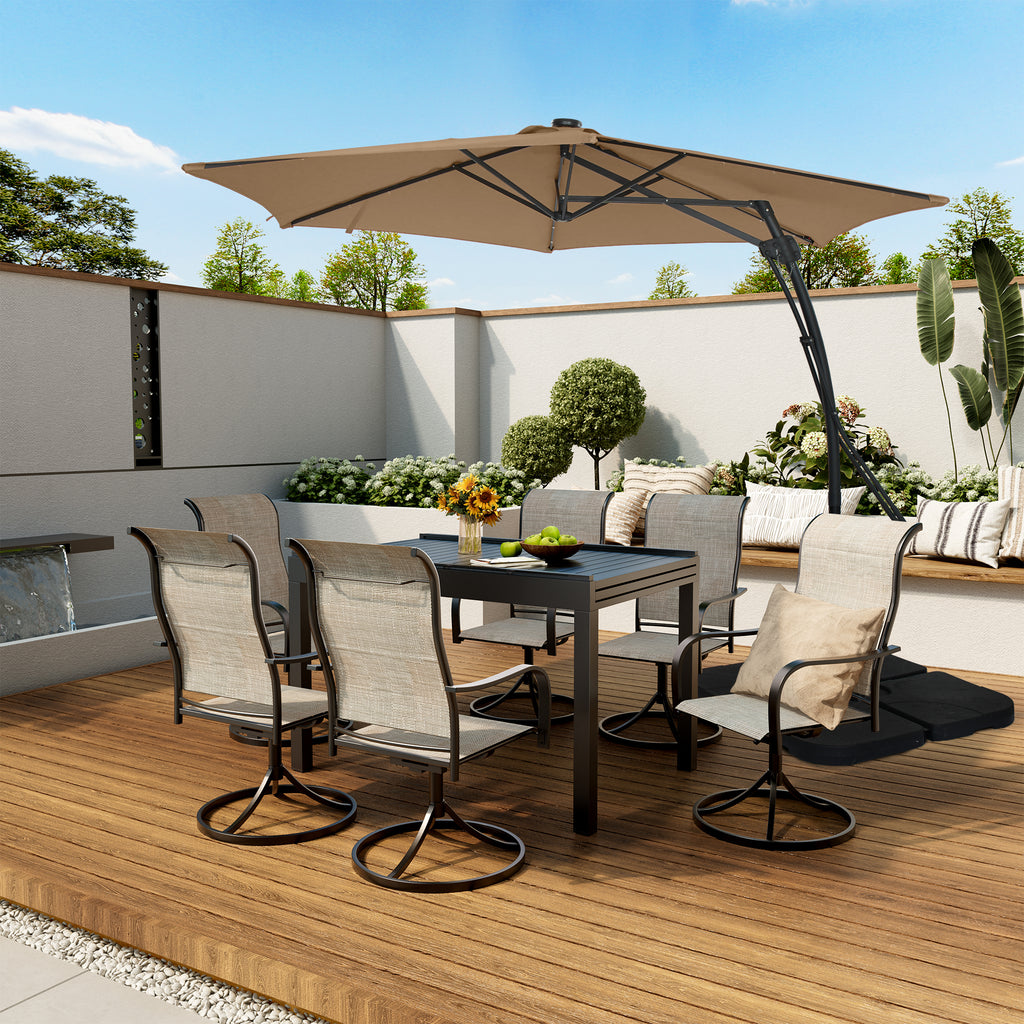 10ft Outdoor Patio Cantilever Umbrella with Stand