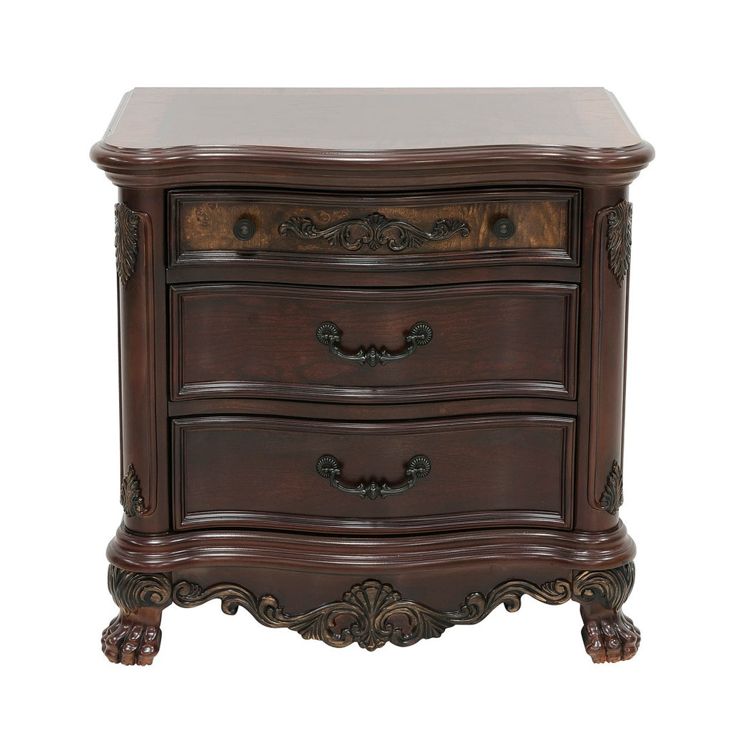 Nightstands Bedroom Engineered Wood Traditional Cherry Set of 2