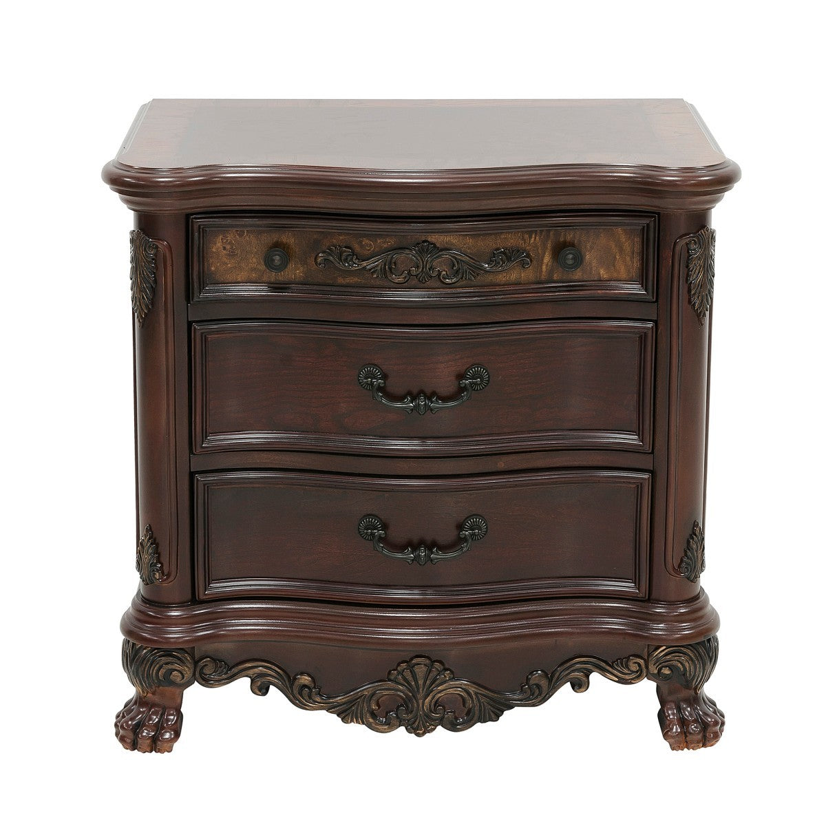 Nightstands Bedroom Engineered Wood Traditional Cherry Set of 2