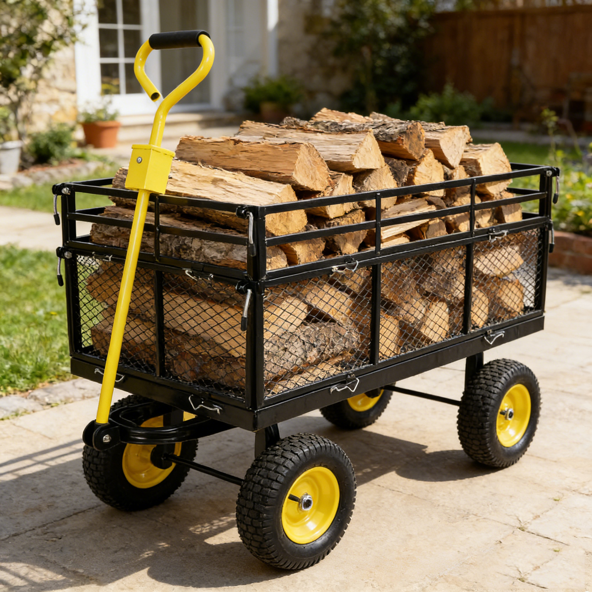 Big Wagon Cart Garden cart trucks make it easier to transport firewood Yellow+BlackB