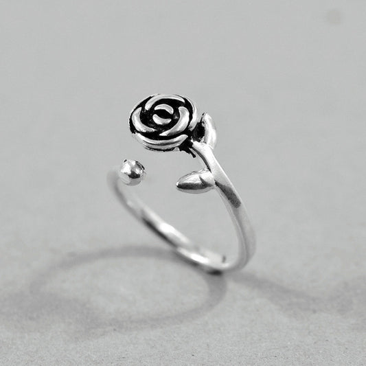 S925 Sterling Silver Rose Vintage Ring - Eloy Royal