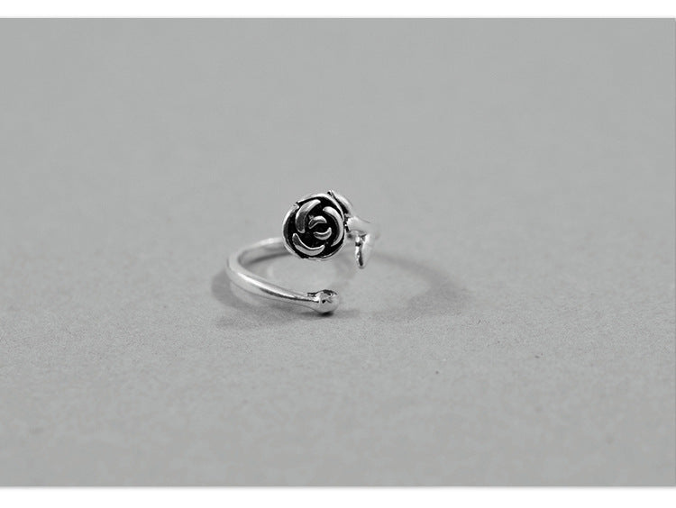 S925 Sterling Silver Rose Vintage Ring - Eloy Royal