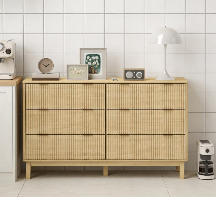 Closet Dresser,6 Drawer Double Dresser for Bedroom