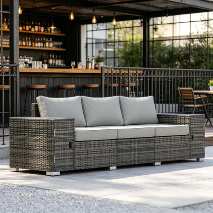 Garden Sofa,Patio Sofa,3 Seater Wicker Outdoor Couch