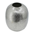 Skye Curved Metal Vase, Metallic Silver, 13 in