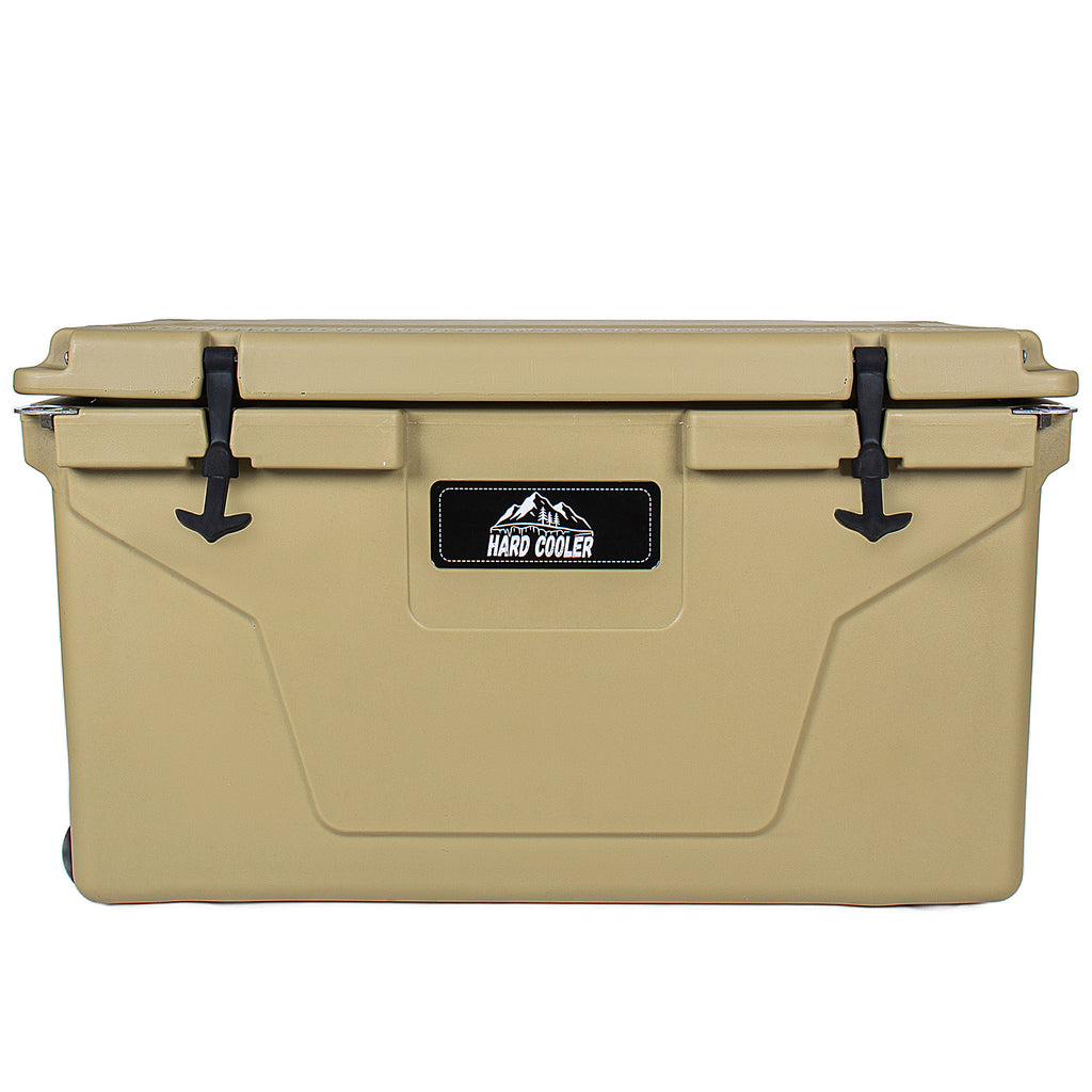 85 Quart Khaki Cooler, Bear-Resistant Rotomolded Ice Chest – Ultra-Tough Insulated Cooler with 6-Day Ice Retention for Camping, Fishing, Job Site & Off-Grid Adventures