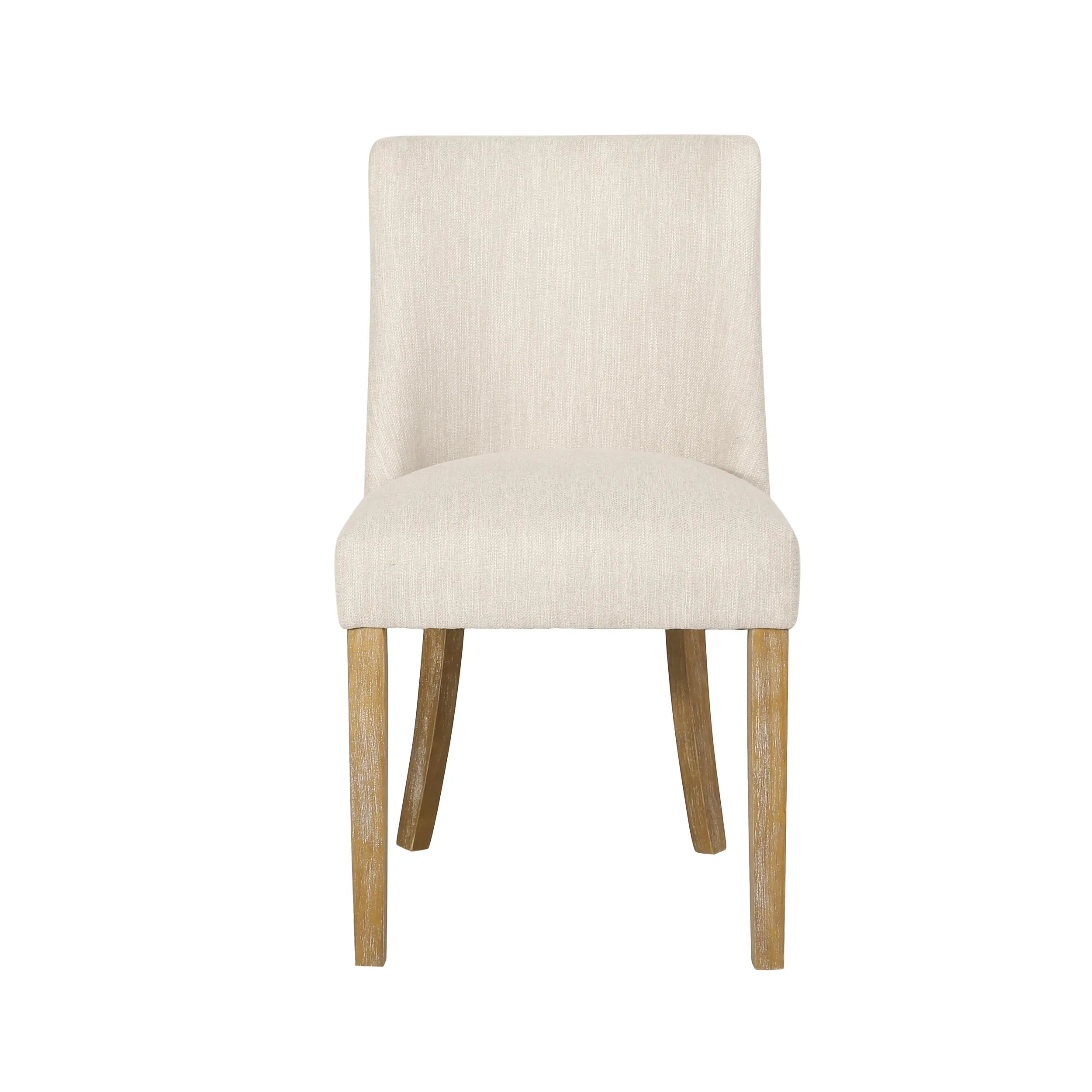 Classic Fabric Dining Chair Beige Upholstery 25x20x35 Inches - Eloy Royal