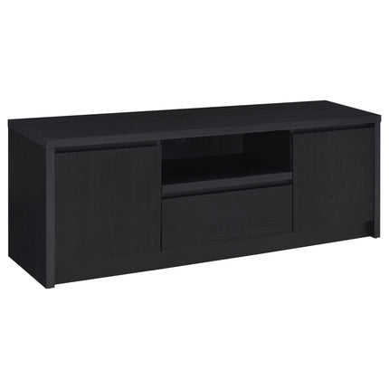Sloat Black 2-Door TV Stand Media Console with Cable Management, Engineered Wood, 60-Inch Compact Design