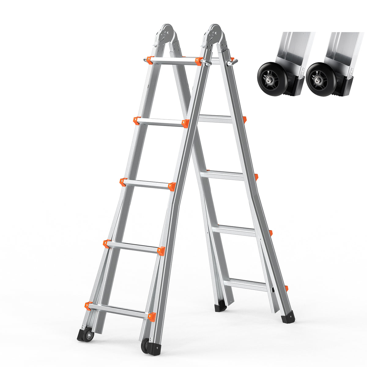 Telescoping Ladder A Frame 17FT / 5120 mm Extension Multi-Function for Homework