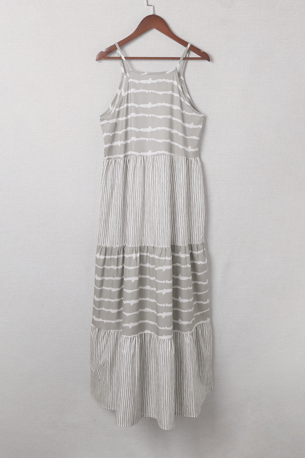 Grey Tie Dye Spaghetti Strap Summer Maxi Dress - Eloy Royal