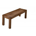 Transitional Wood Dining Bench in Driftwood Finish, Natural Oak Style, 48-Inch Entryway Bench for Dining Room or Arts & Crafts Space