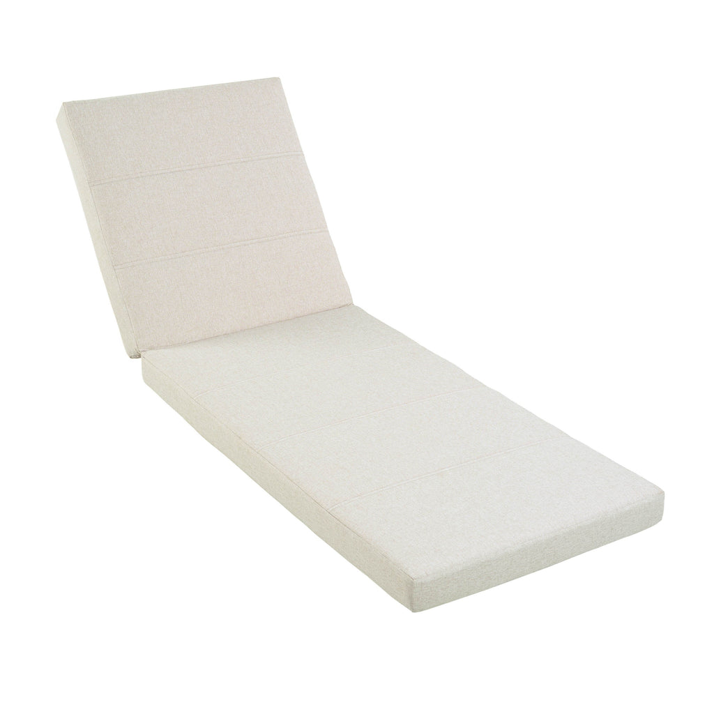 Outdoor Chaise Lounge Cushion Only - Water-Resistant Patio Lounge Chair Cushion with Removable Cover for Outdoor Chaise Lounges, Beige