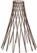 4FT Willow Round Teepee Trellis for Climbing Plants, 48 in H x 13 in W Natural Wooden Plant Support, Expandable Garden Trellis Cage for Beans Peas Cucumbers Flowers Vines 5pcs