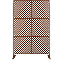 Outdoor & Indoor Privacy Screen Metal Privacy Screen 76' H×48' W, Freestanding Decorative Privacy Screen for Deck Balcony Patio, Privacy Fence Panels for Outside Lawn Garden PS113 RUSTY