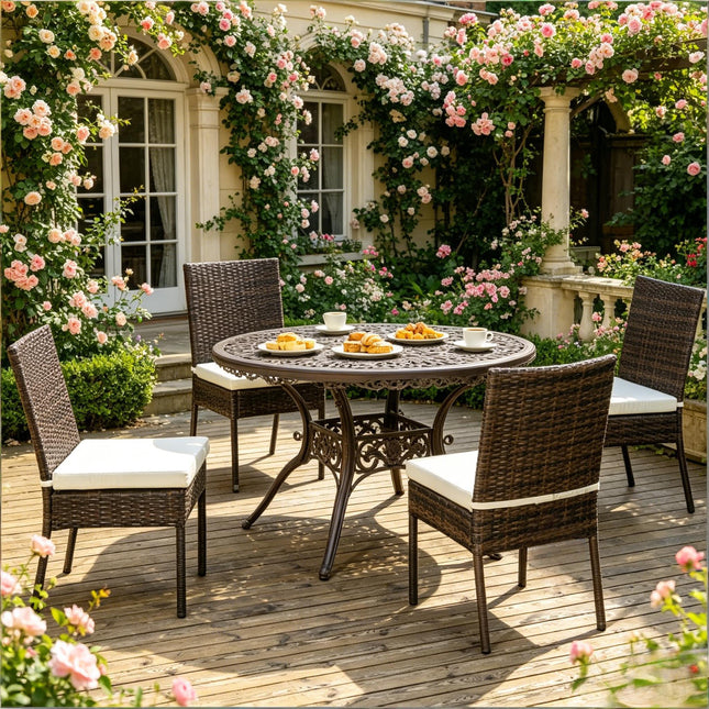 Outdoor Kitchen Chairs,Rattan Outdoor Dining Chairs,Garden Chairs(4Pcs Chairs)