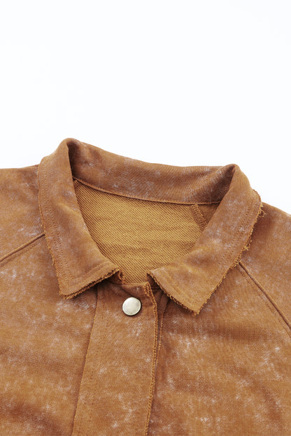 Khaki Snap Button Casual Jacket with Flap Pockets - Eloy Royal