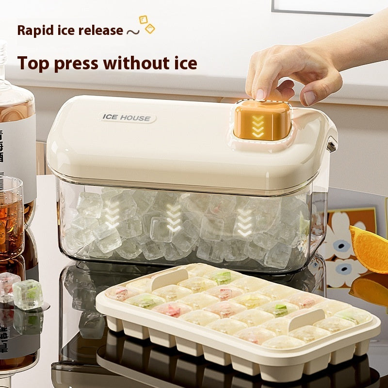 Ice Tray Large Capacity Household Food Grade One-click Press Ice Maker Kitchen Gadgets