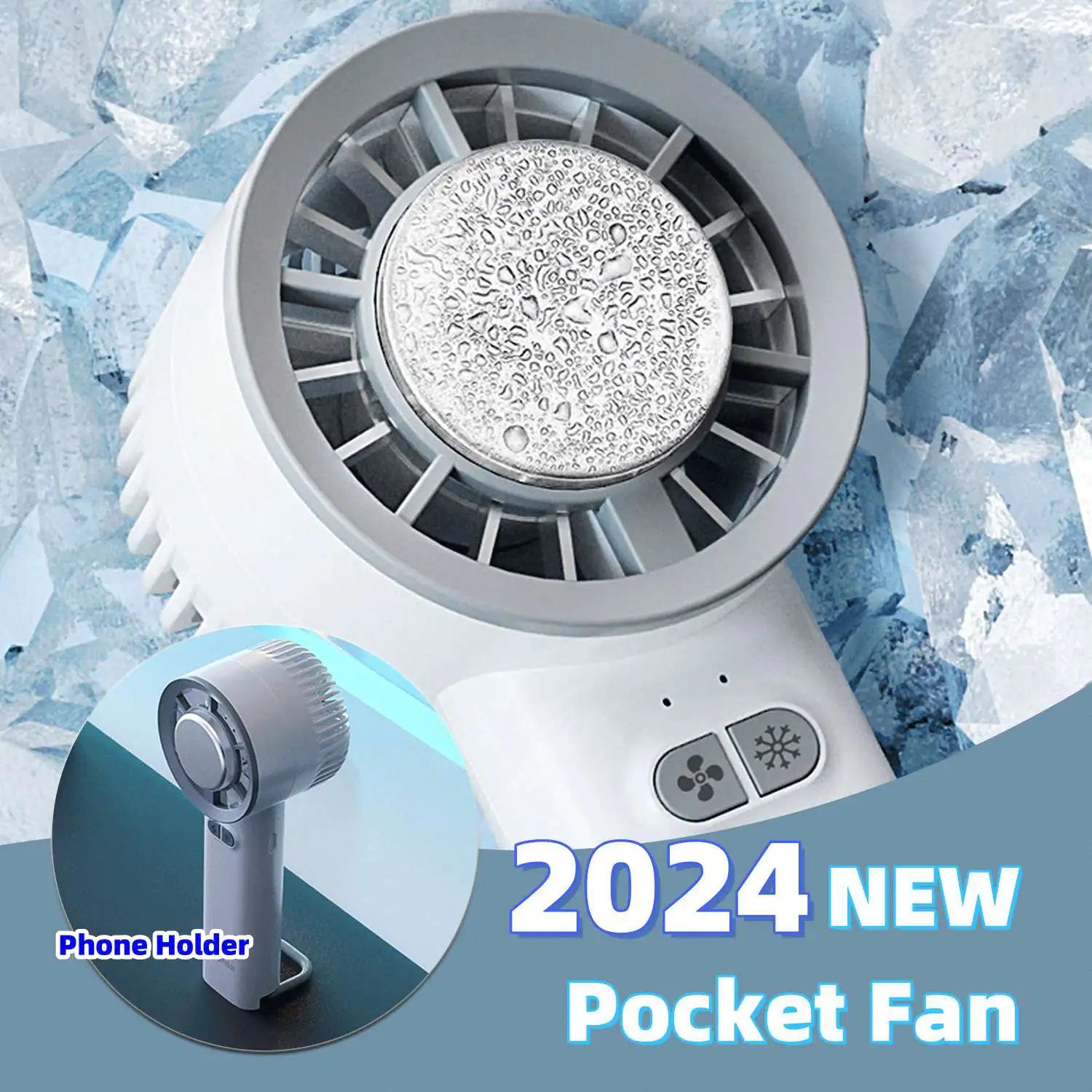 2024 Summer Gadget Handheld Turbo Jet Fan Mini Portable Ice Cold Fan Generation Brushless Motor Wind High Speed Duct Fans Violent Blower - Eloy Royal